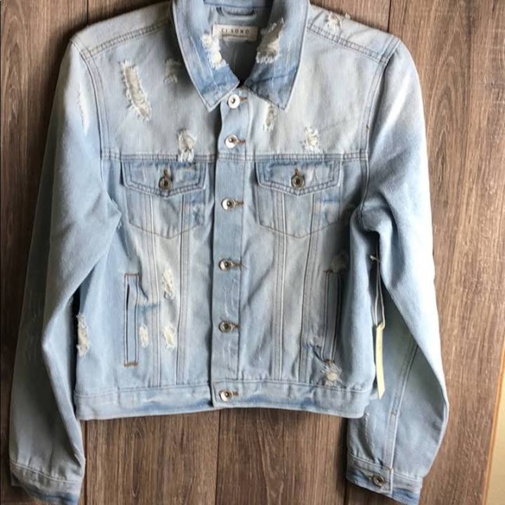 Ci Sono Distressed Denim Jacket